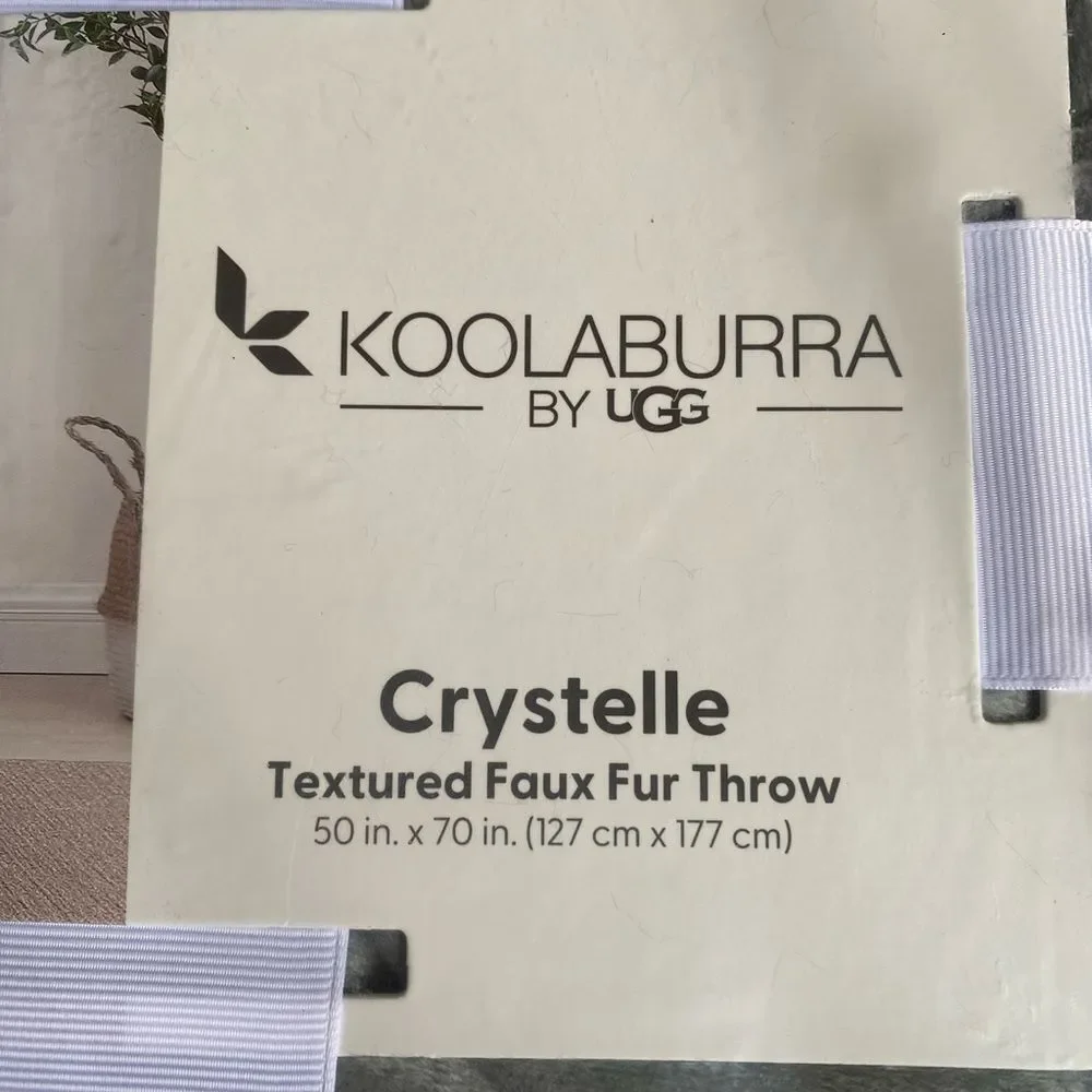 NEW Koolaburra by UGG Crystelle Faux Fur Throw in Wild Dove 50